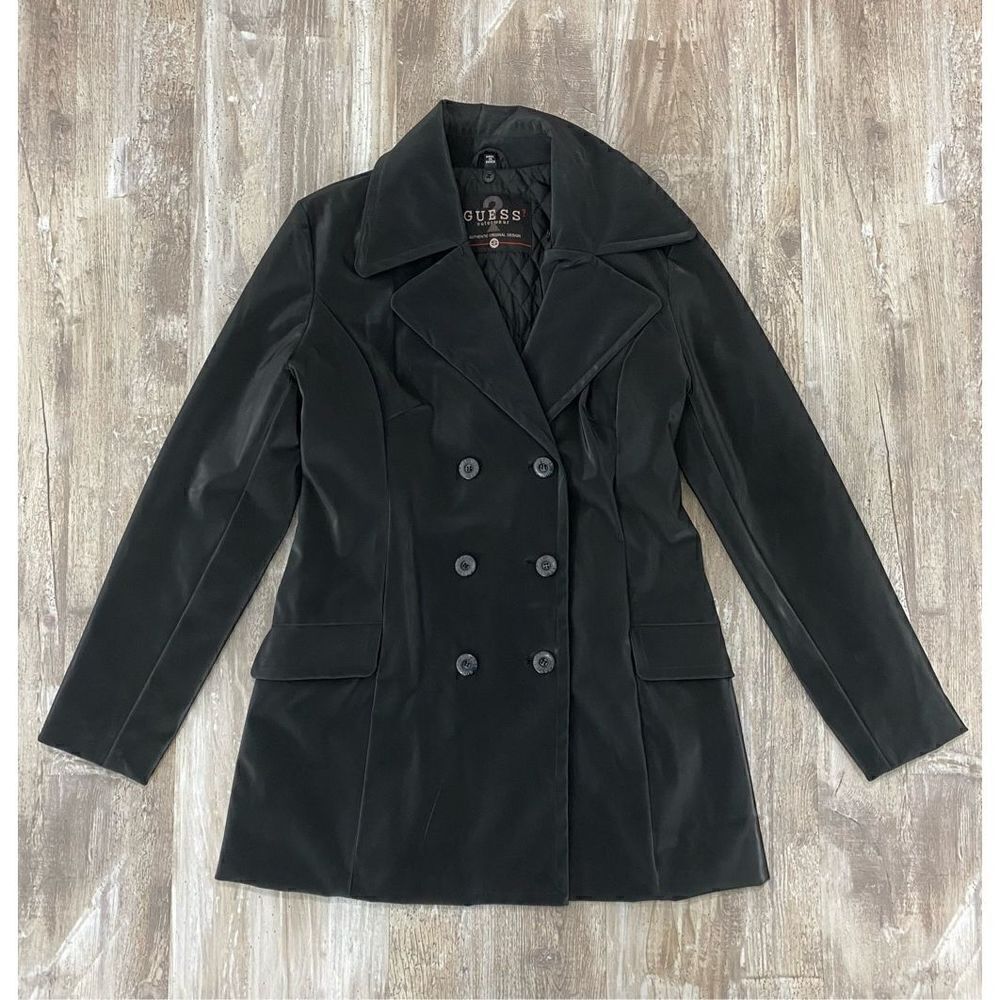 Guess Outerwear Polyvinyl Jacket Coat Black Women’s Size Small